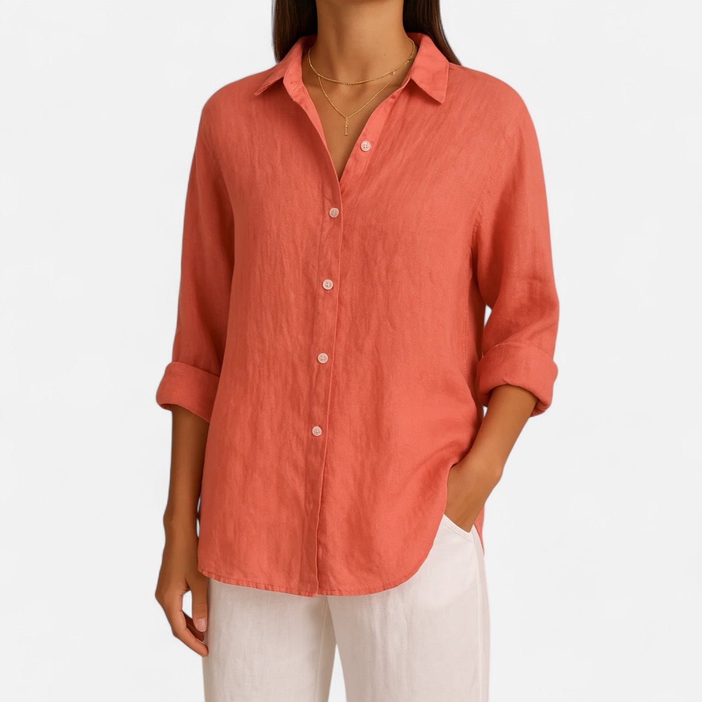 Old Monarchy | Women’s Linen Long Sleeve Blouse – Premium Lightweight Elegance for Refined Casual & Everyday Grace